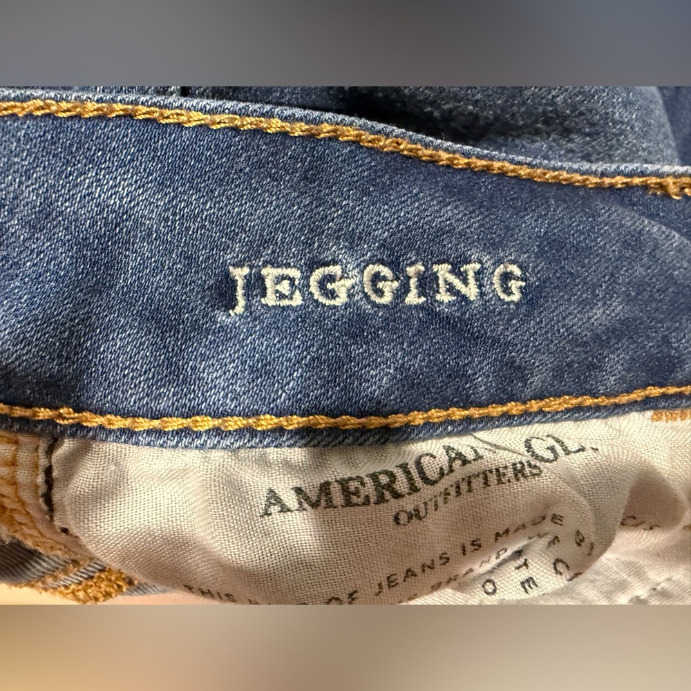 American Eagle Jegging Jeans Size 6 Regular Medium Wash Stretch Skinny Fit - Picture 11 of 12